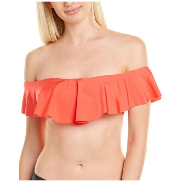 Trina Turk NWT $82 Getaway Off-the-Shoulder Top in Orange Poppy Women's Sz 6 - Picture 7 of 7